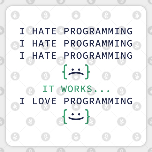 I Hate Programming Sticker by LuckyFoxDesigns